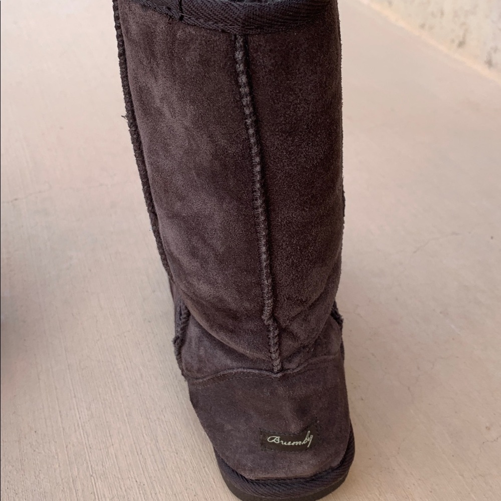Bremby womens brown boots suede sheepskin boots size W10 cozy winter casual - Picture 8 of 16